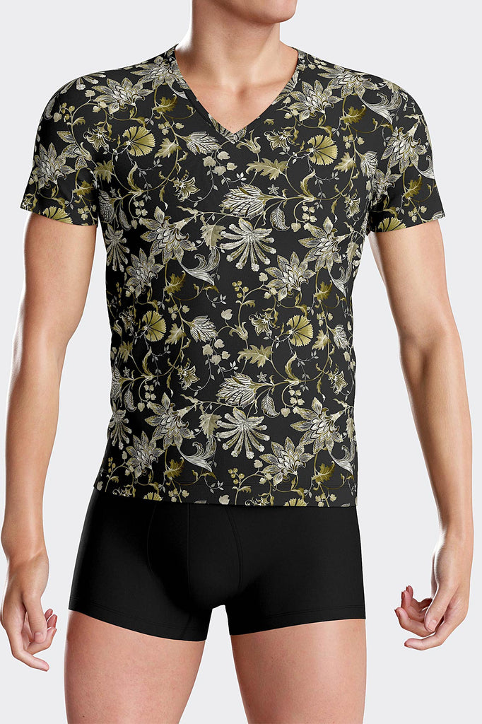 I AM Shirt Prestige von Impetus aus Lyocell/Elasthan in Schwarz mit Floraldruck