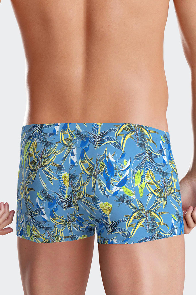 Impetus Badepants Fiji in Hellblau mit Blätterdruck