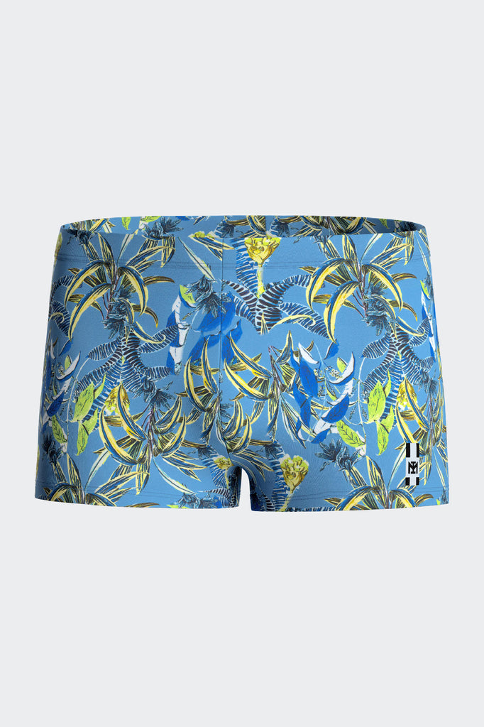 Impetus Badepants Fiji in Hellblau mit Blätterdruck
