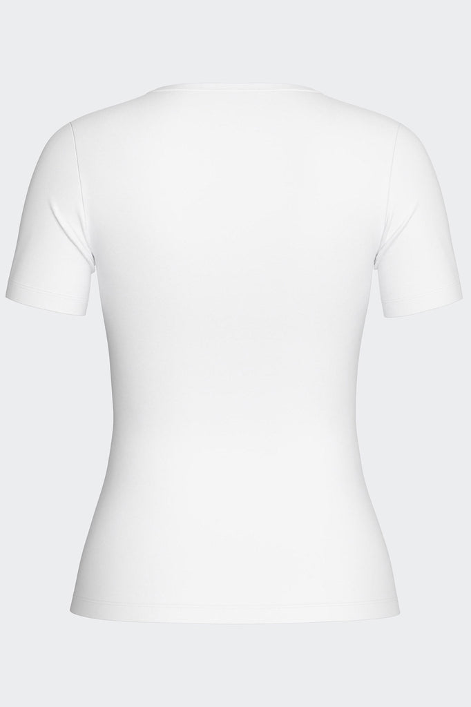 Impetus Damen Shirt Innovation mit kurzem Arm und V-Ausschnitt in Weiß