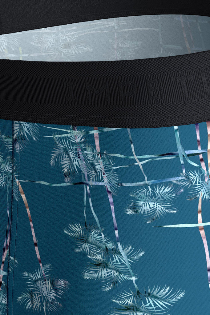 Impetus Pants Oasis aus weicher Lyocll/Baumwollmischung mit Elasthanin Blau mit Farnmuster