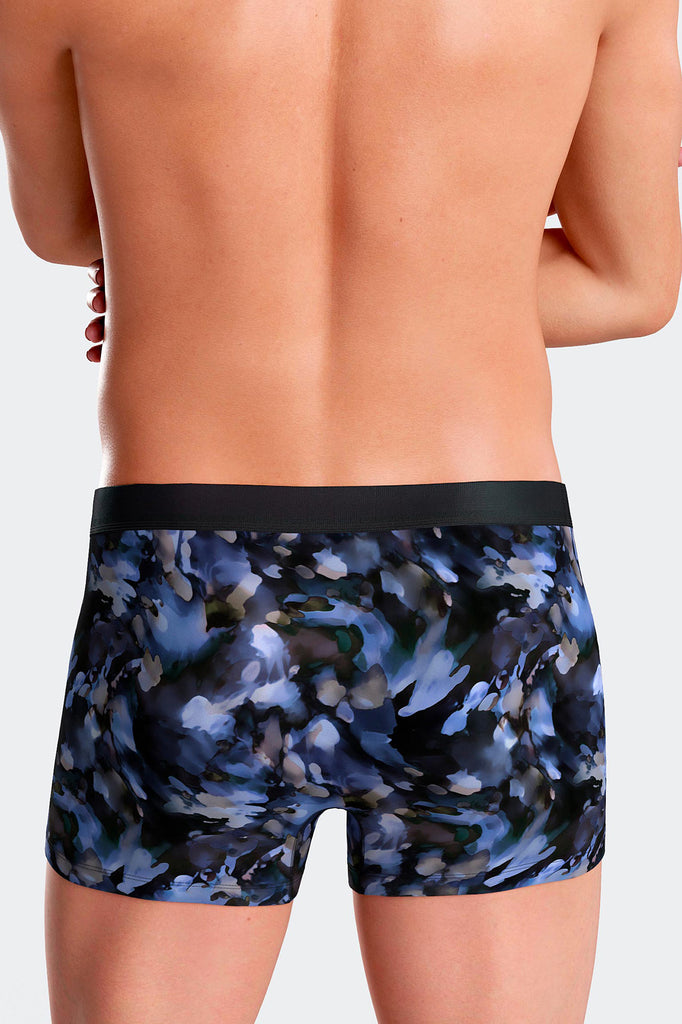 I AM Retro Abstract aus Lyocell mit blauem, stilisierten Floraldruck von Impetus