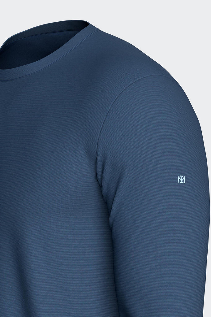 Langarm Shirt Asuka mit Rundhalsausschnitt aus Baumwolle/Lyocell in Blau