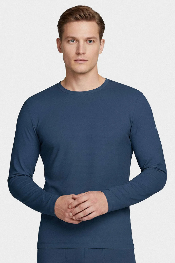 Langarm Shirt Asuka mit Rundhalsausschnitt aus Baumwolle/Lyocell in Blau