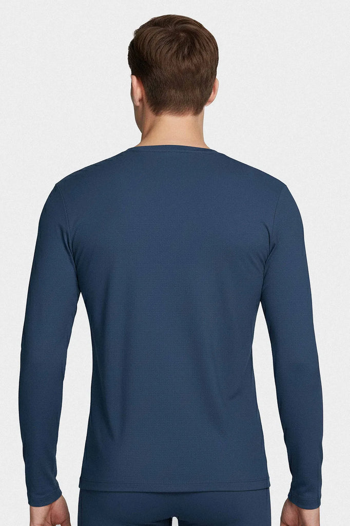 Langarm Shirt Asuka mit Rundhalsausschnitt aus Baumwolle/Lyocell in Blau