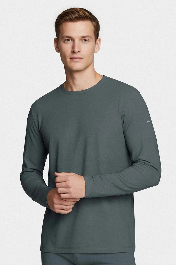 Impetus Shirt Asuka mit Rundhals und langen Ärmeln aus Lyocell und Baumwolle in Grün