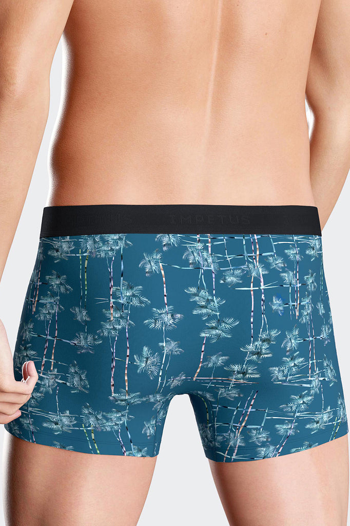 Impetus Pants Oasis aus weicher Lyocll/Baumwollmischung mit Elasthanin Blau mit Farnmuster