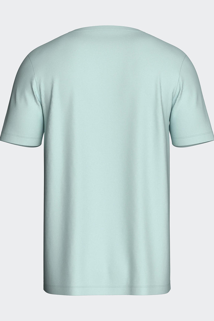 kurzärmeliger Impetus Pyjama Apex aus Baumwolle in Iceblue mit schwarzer Hose