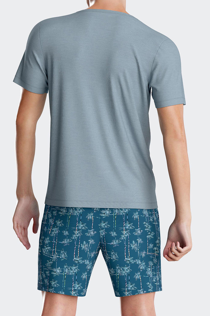 Impetus Pyjama Oasis aus einer weichen Lyocell- Baumwollmischung in Blau