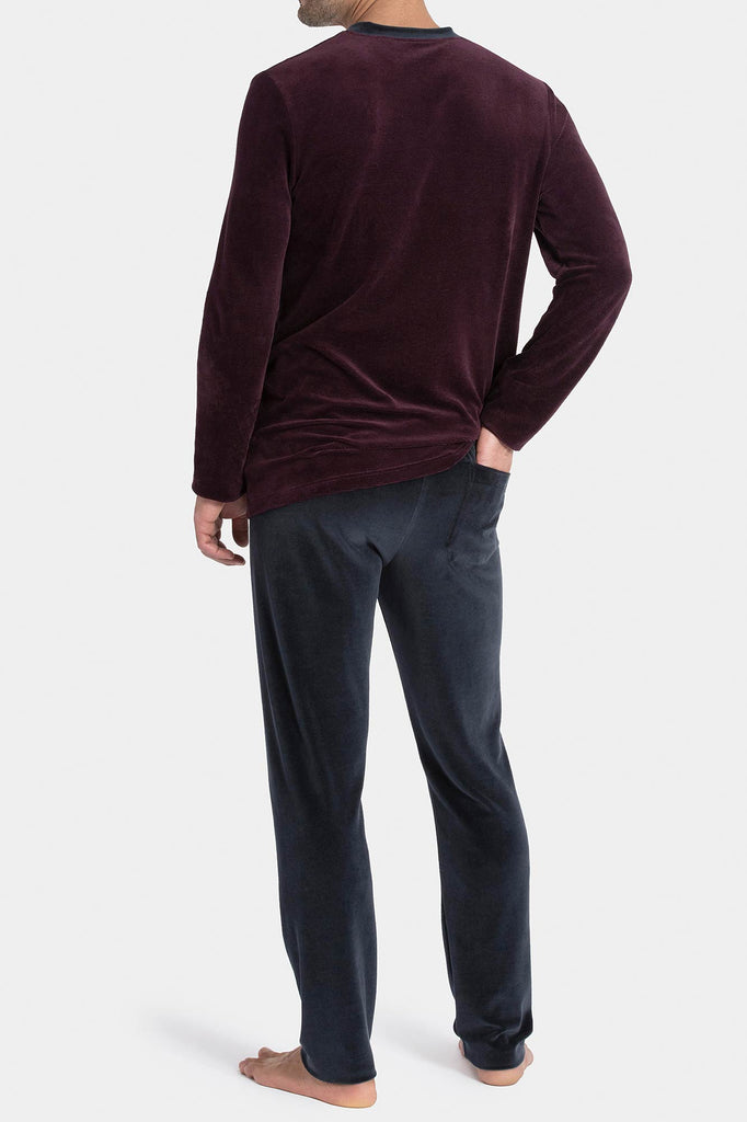 Impetus Pyjama Yamato aus Fleece in Violett/Anthrazit