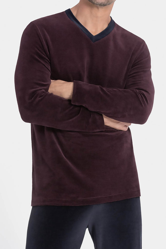 Impetus Pyjama Yamato aus Fleece in Violett/Anthrazit