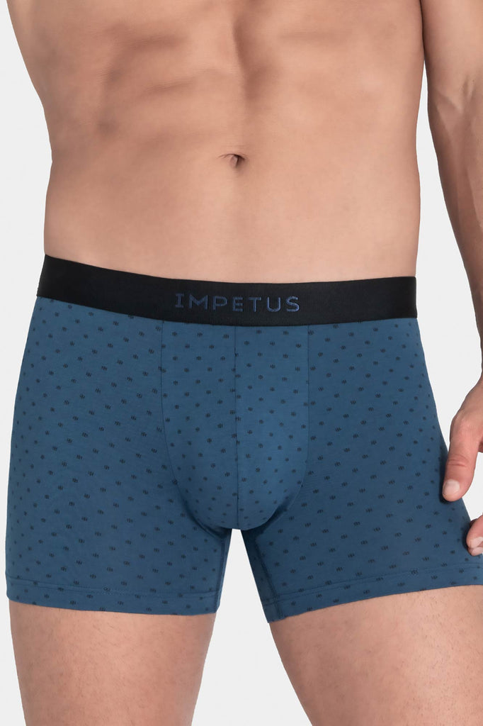 Impetus Retro Haori in Nachtbalu mit Logodruck aus Modal/Baumwolle