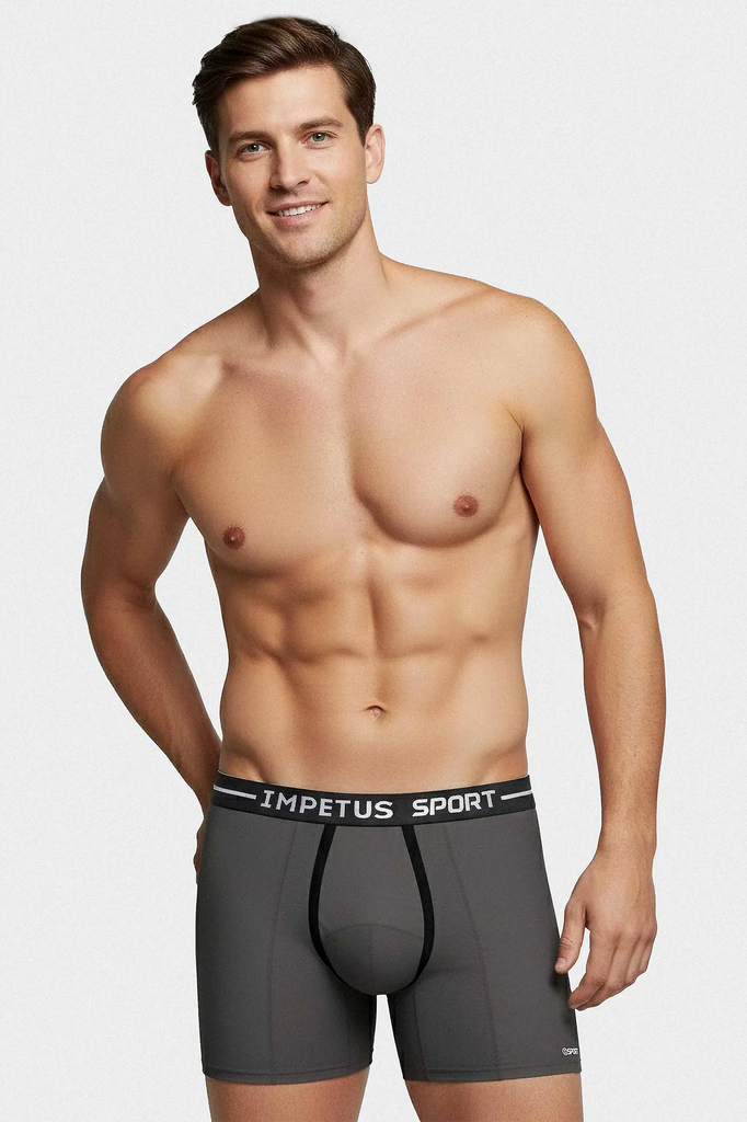 IMPETUS Retro Sport aus Microfaser in Grau mit langem Bein