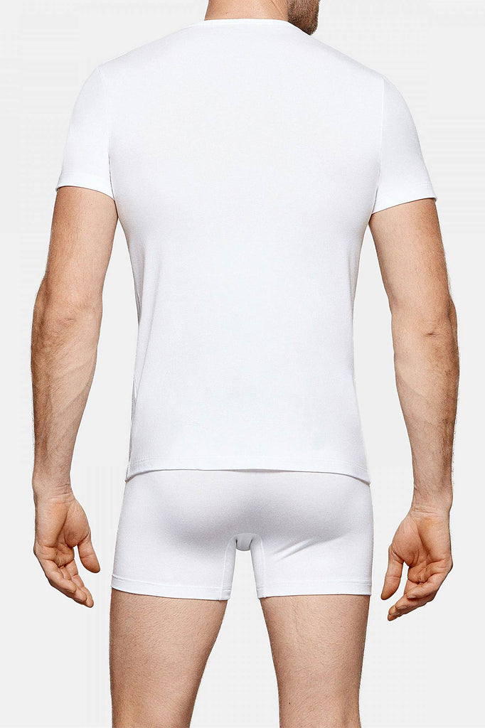Impetus V-Shirt aus Baumwolle und Modal in Weiß