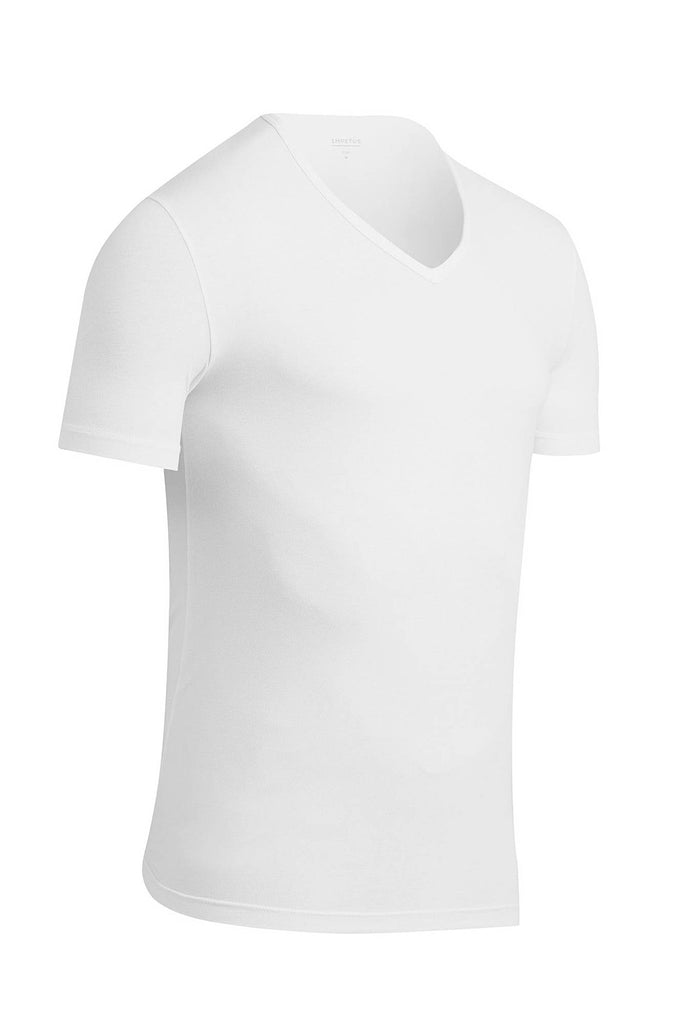 Impetus V-Shirt aus Baumwolle und Modal in Weiß