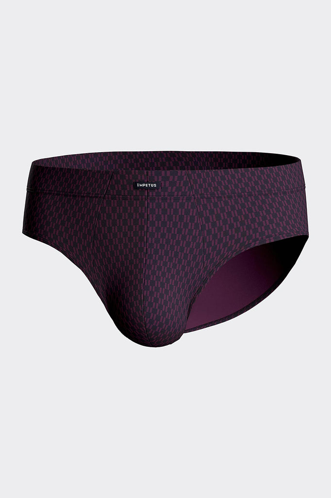 Impetus Slip Matisse aus Baumwolle in Dunkelrot mit Block-Print