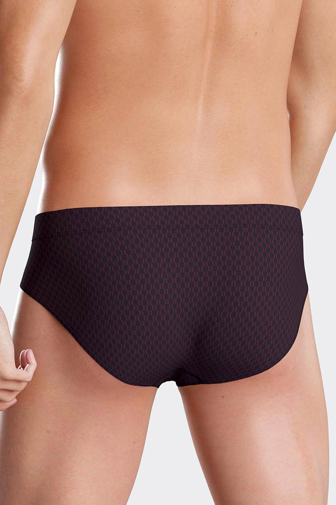 Impetus Slip Matisse aus Baumwolle in Dunkelrot mit Block-Print