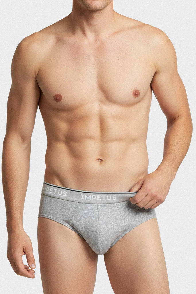 Impetus Slip Organic aus Baumwolle in Grau mit gewebtem Bund