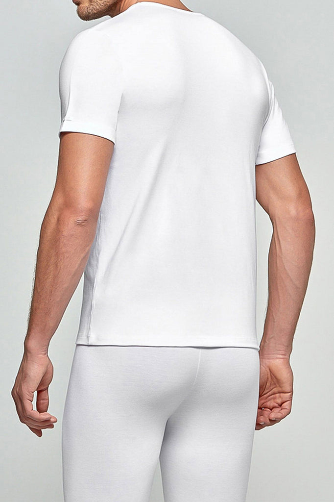 Impetus Thermo Shirt für Männer mit V-Ausschnitt und Kurzarm in Weiß