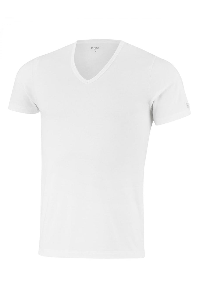 Impetus Thermo Shirt für Männer mit V-Ausschnitt und Kurzarm in Weiß