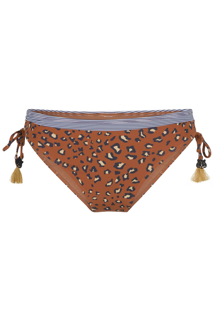 Lingadore Badeslip mit Animalprint udn Deko-Schnüren
