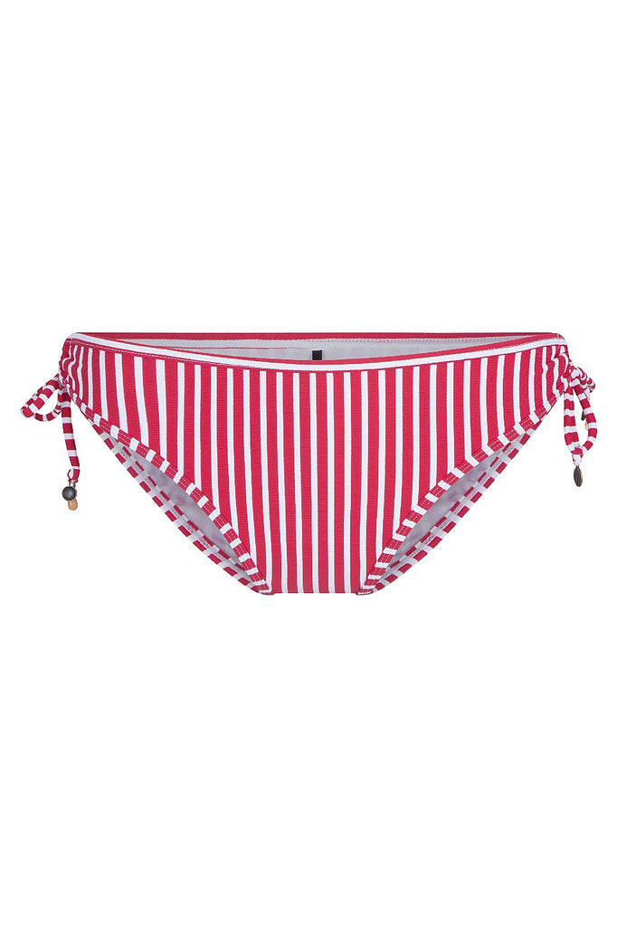 Lingadore Bades-Slip Summer Stripes mit rot-weißen Streifen aus Stretch-Polyamid