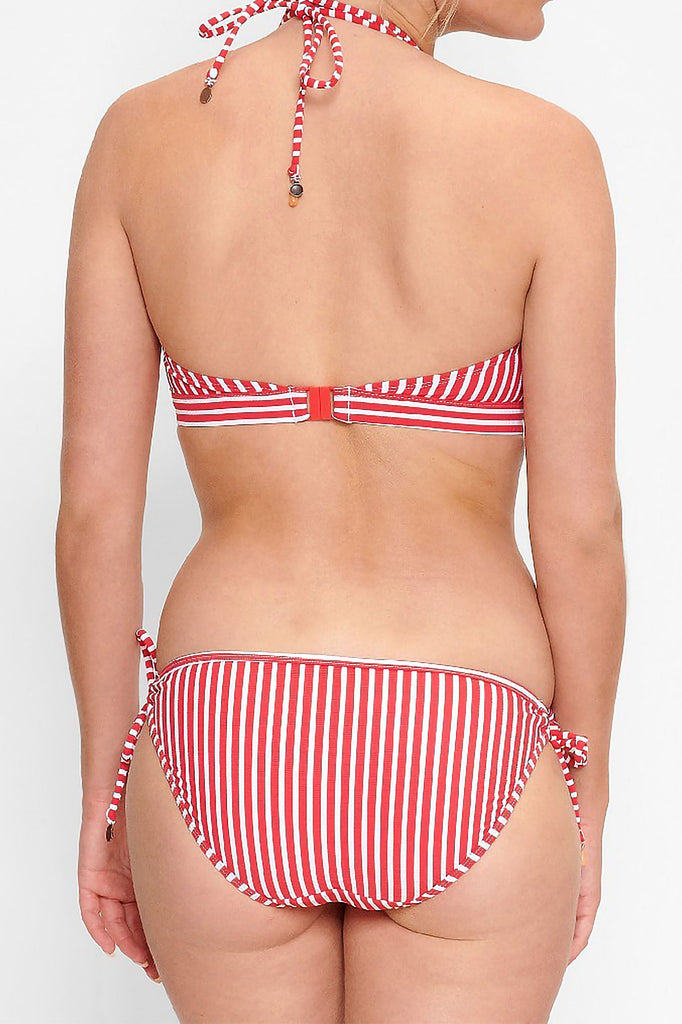 Lingadore Bikini BH Summer Stripes mit rot-weißen Streifen aus Stretch-Polyamid