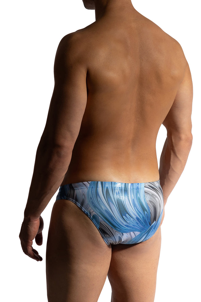 Manstore Beach Micro Brief M2473 aus Jersey mit Glanzfolie in Blau