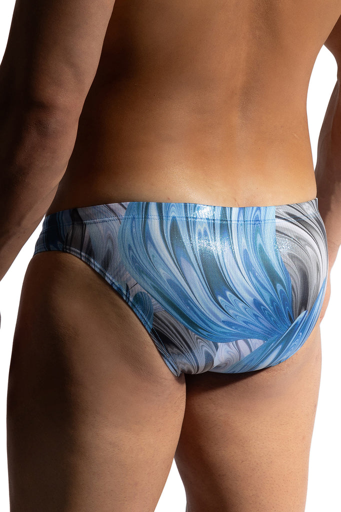 Manstore Beach Micro Brief M2473 aus Jersey mit Glanzfolie in Blau