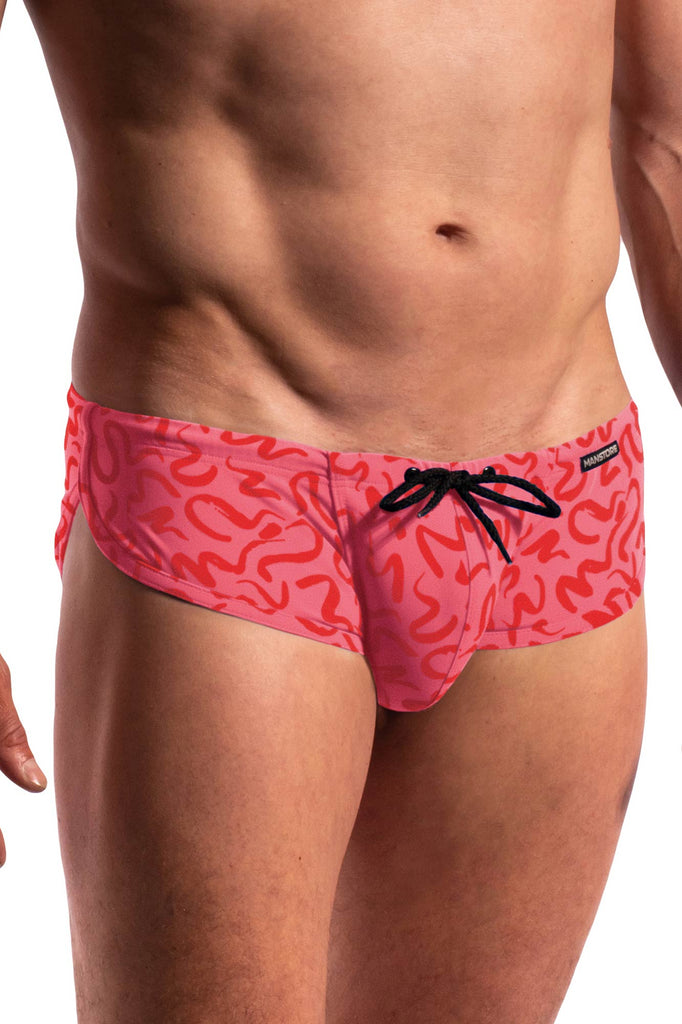 Manstore Beach Sprint Brief M2284 in Print Rose