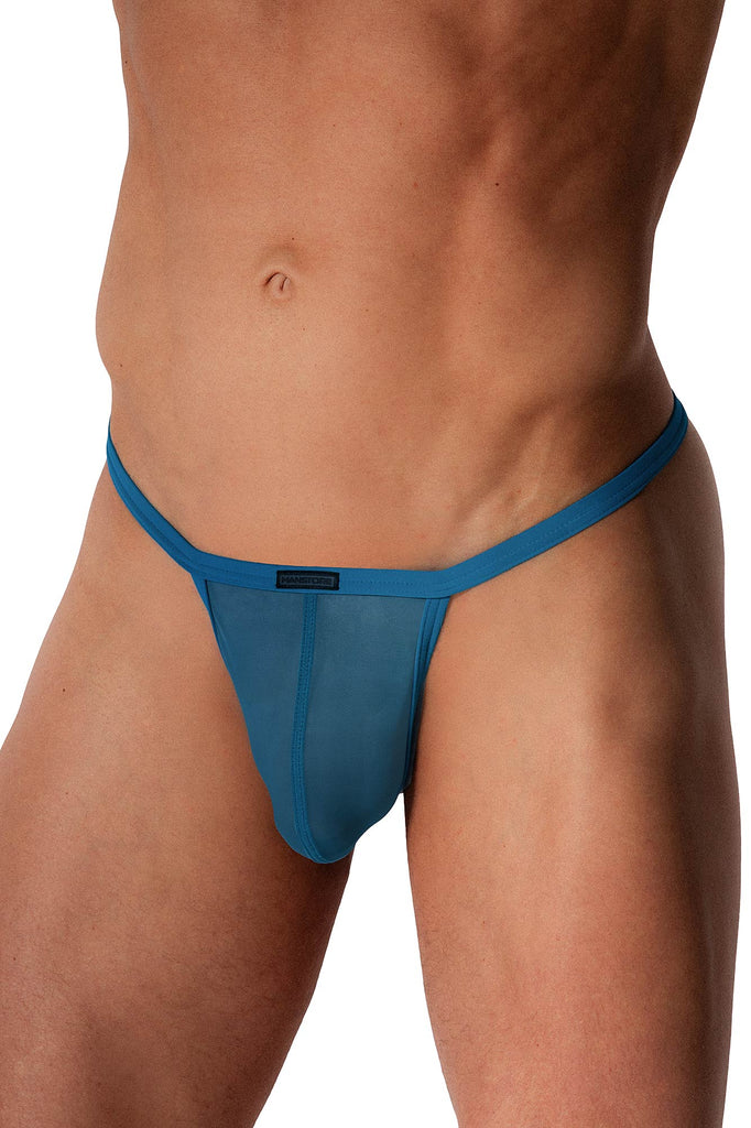 Manstore Bungee String M2572 aus tranparenter Microfaser in Petrol