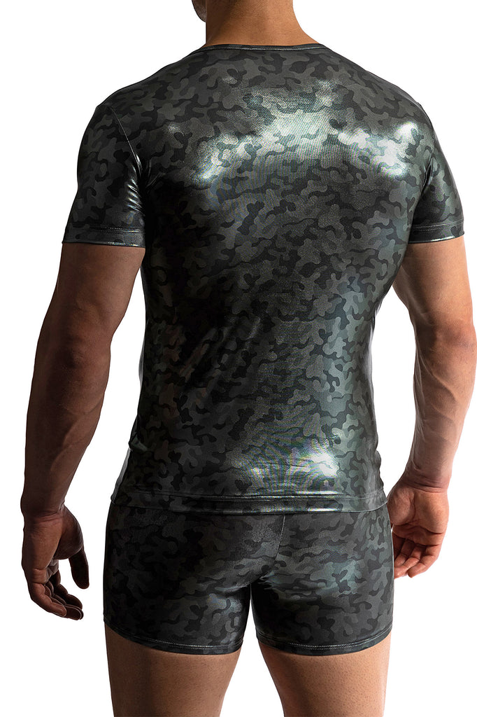 Manstore Casula Tee M2414 in Camouflage-Optik mit Glanzeffekt