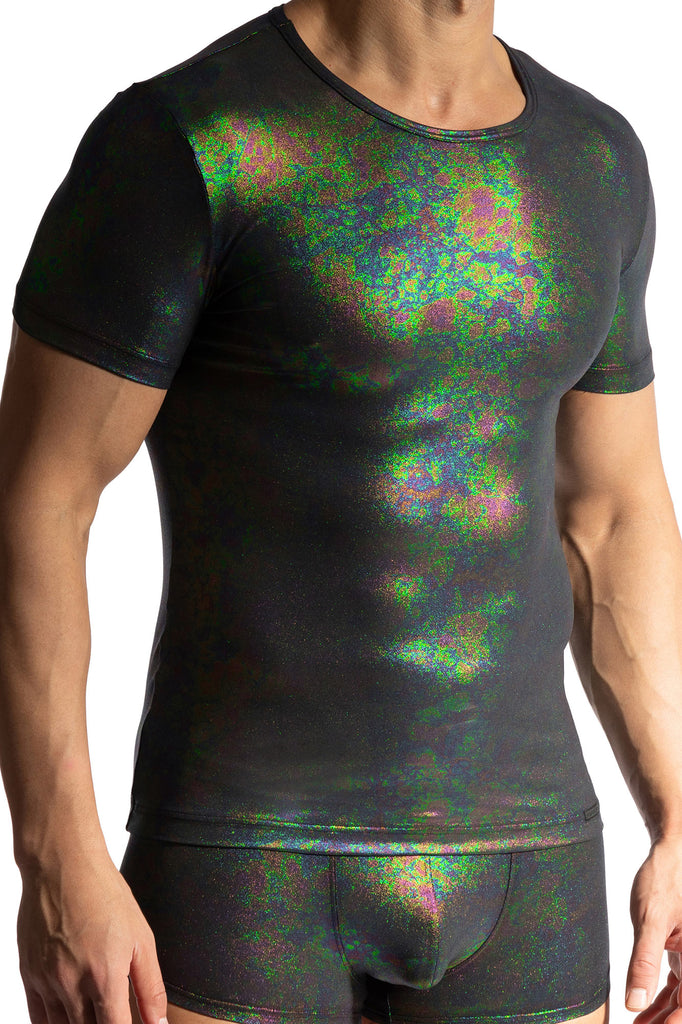 Manstore Casual Tee M2470 aus Chintz in Oil-Optik