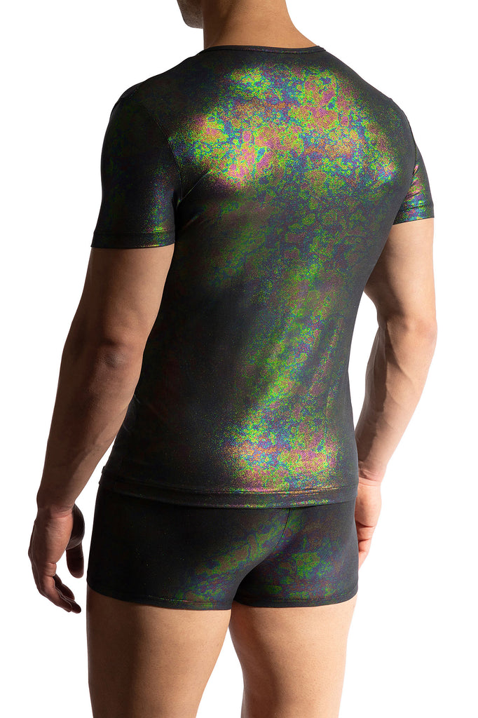 Manstore Casual Tee M2470 aus Chintz in Oil-Optik