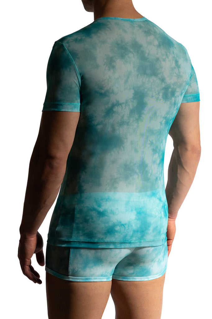 Manstore Casual Tee M2472 aus feinem Netz in Türkis