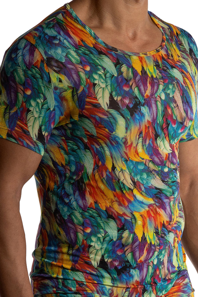 Manstore Casual Tee M2508 aus Jersey mit Federdesign