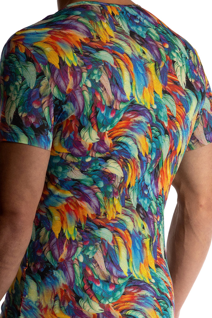 Manstore Casual Tee M2508 aus Jersey mit Federdesign