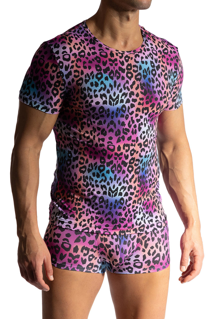 Casual Tee M800 aus weicher Microfaser in Neon-Leo