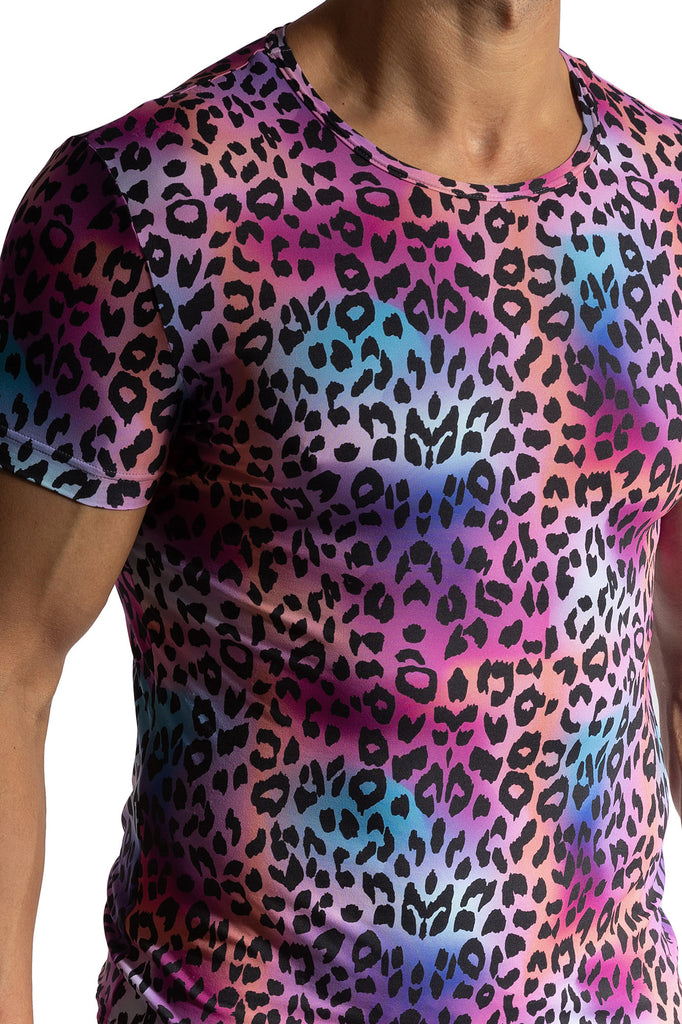 Casual Tee M800 aus weicher Microfaser in Neon-Leo