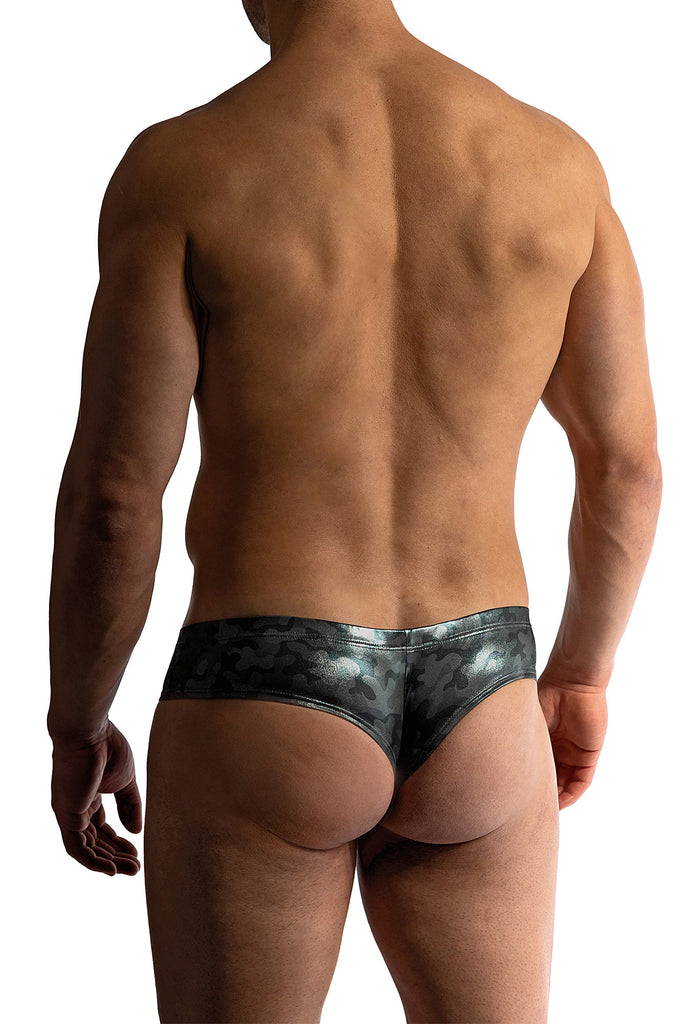 Manstore Cheeky Brief M2414 in Camouflage-Optik mit Glanzeffekt