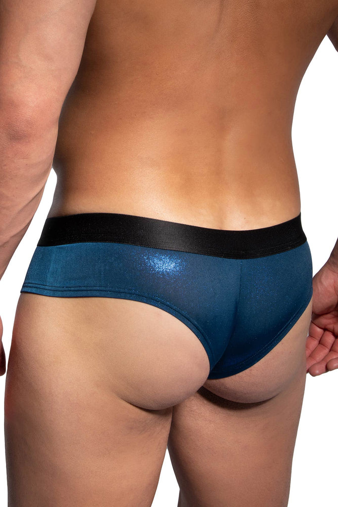 Manstore Cheeky Brief M2485 aus glitzender Microfaser in Blau