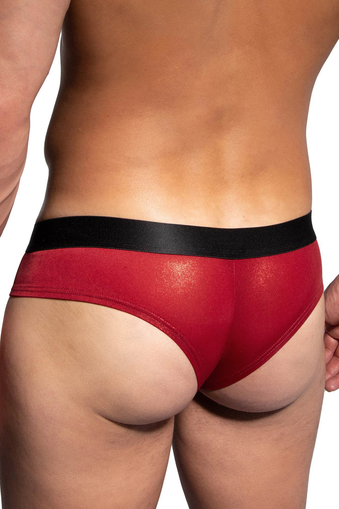 Manstore Cheeky Brief M2485 aus glitzender Microfaser in Rot