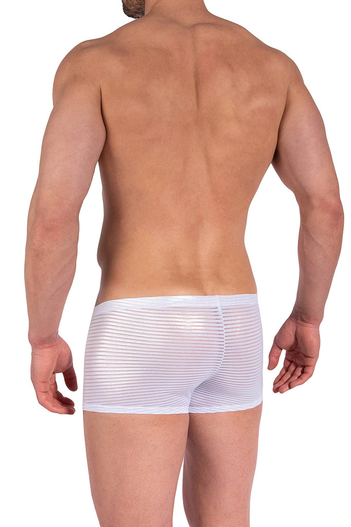 Manstore Micro Pants M2375 aus weißer Microfaser mit silbernem Finish
