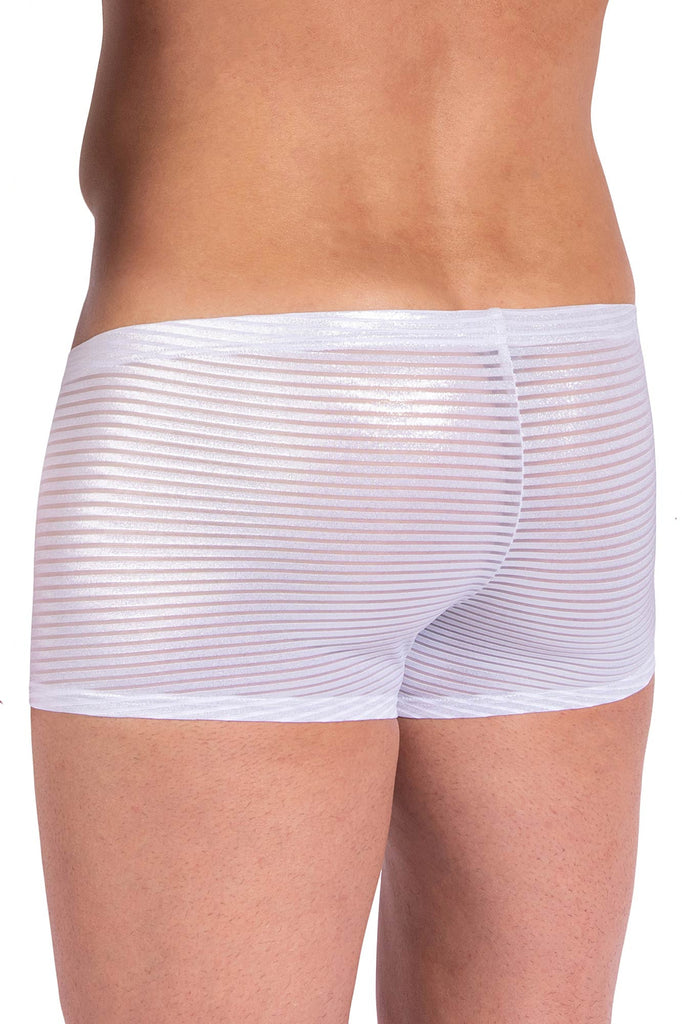 Manstore Micro Pants M2375 aus weißer Microfaser mit silbernem Finish