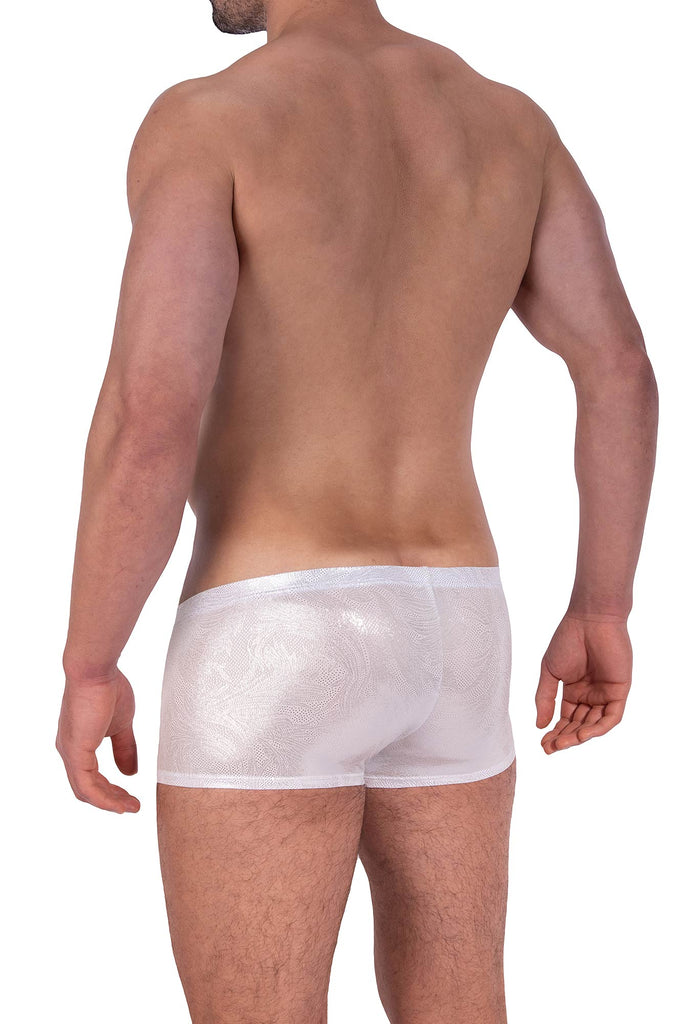 Manstore Micro Pants M2323 in Weiß mit Silberfolie