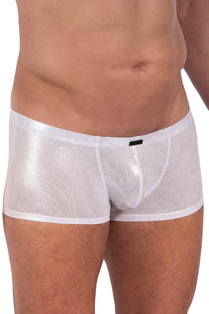 Manstore Micro Pants M2323 in Weiß mit Silberfolie