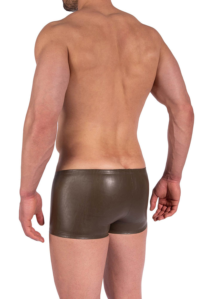 Manstore Micro Pants M2370 aus Lederimitat in Olive