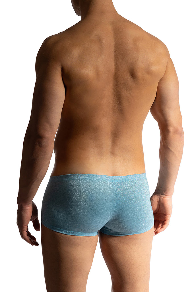 Manstore Micro Pants M2465 aus hellblauer Microfaser mit Glitzereffekt