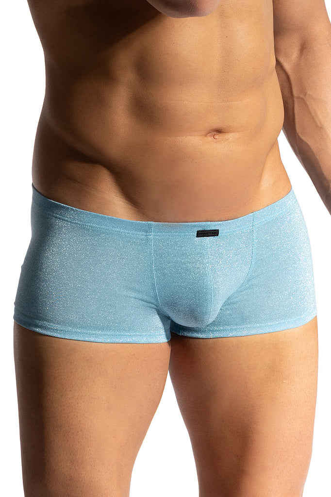 Manstore Micro Pants M2465 aus hellblauer Microfaser mit Glitzereffekt