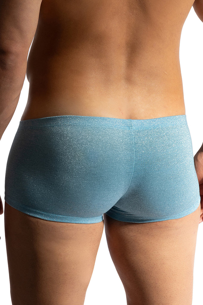 Manstore Micro Pants M2465 aus hellblauer Microfaser mit Glitzereffekt